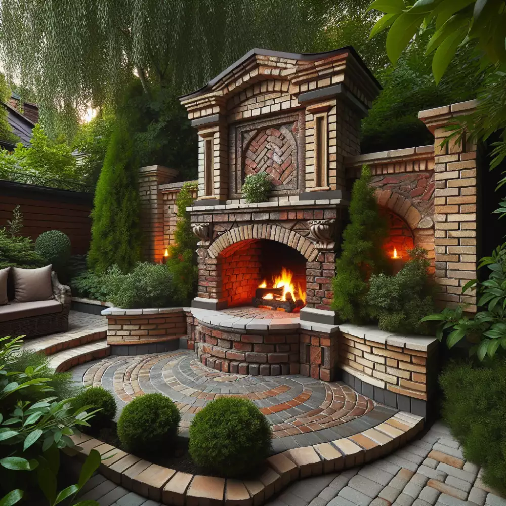 venkovní krb z cihel